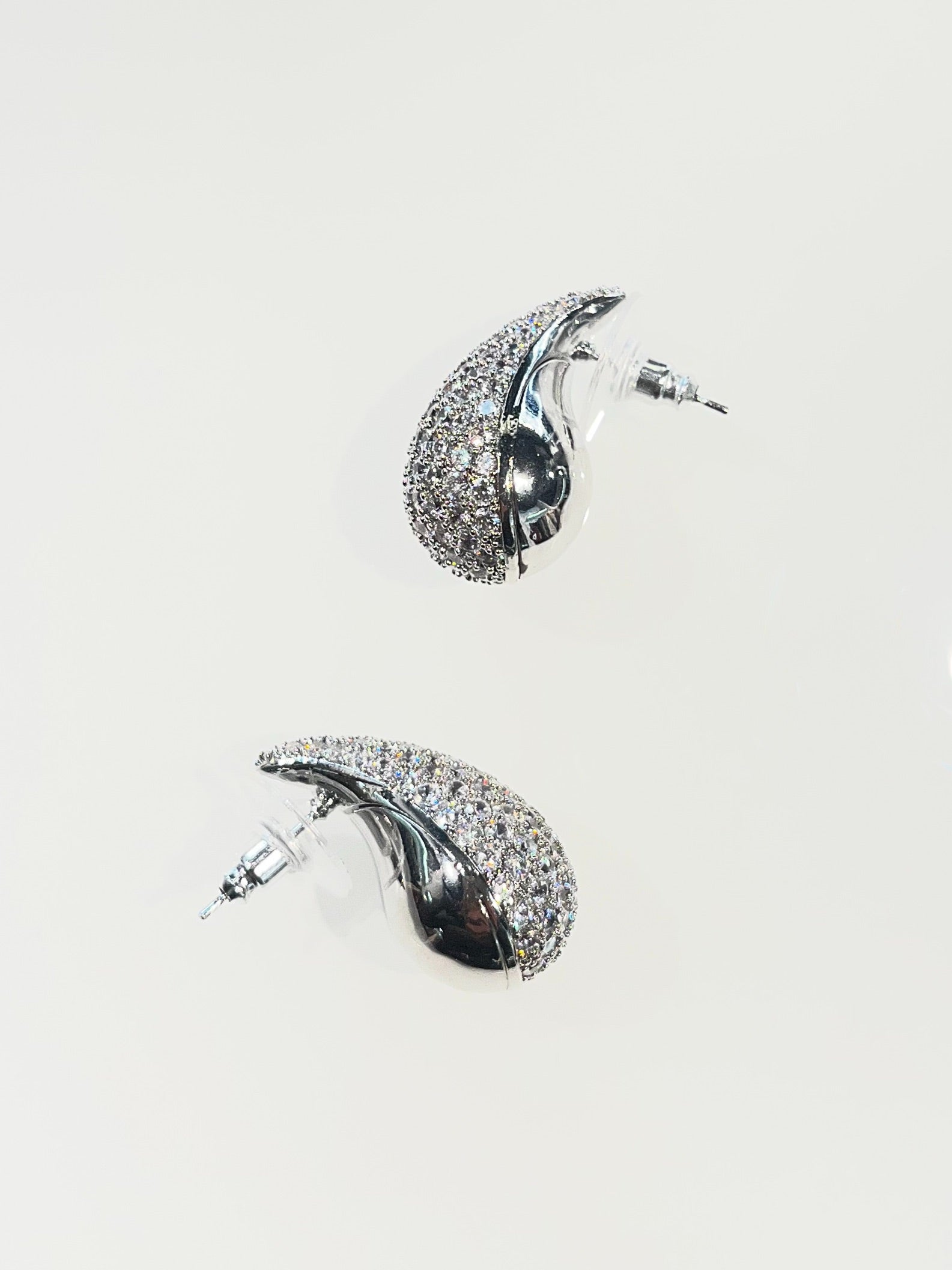 Orecchini GOCCIA pavé silver