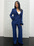 Tailleur plume blu