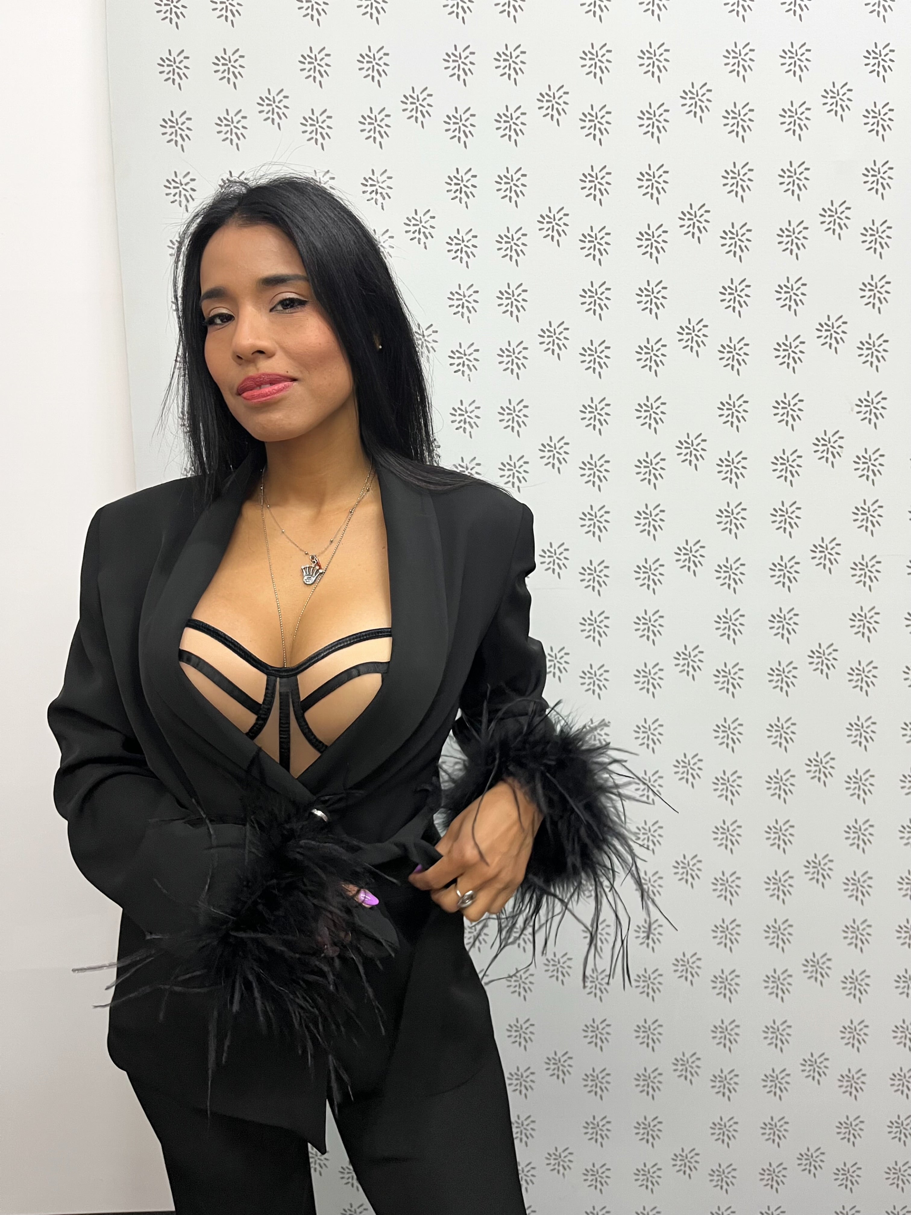 Tailleur plume nero